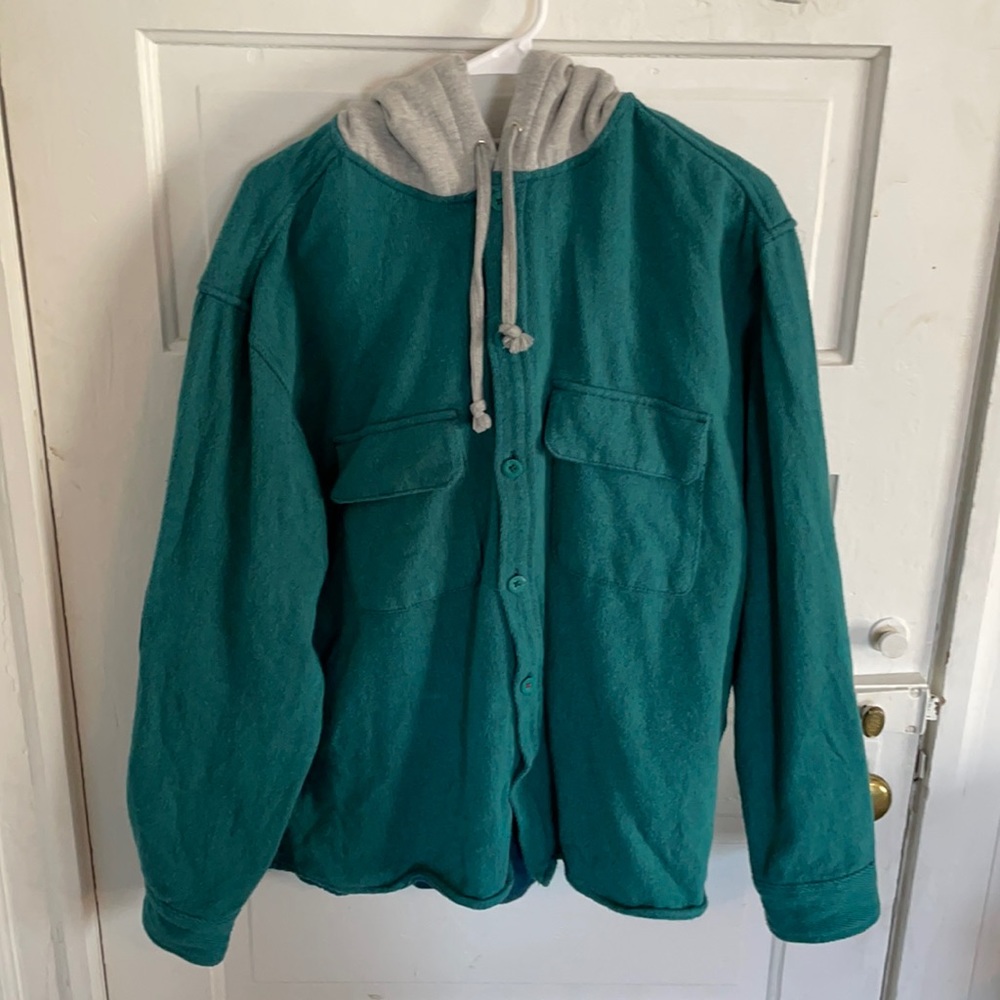 Men’s hooded button up jacket